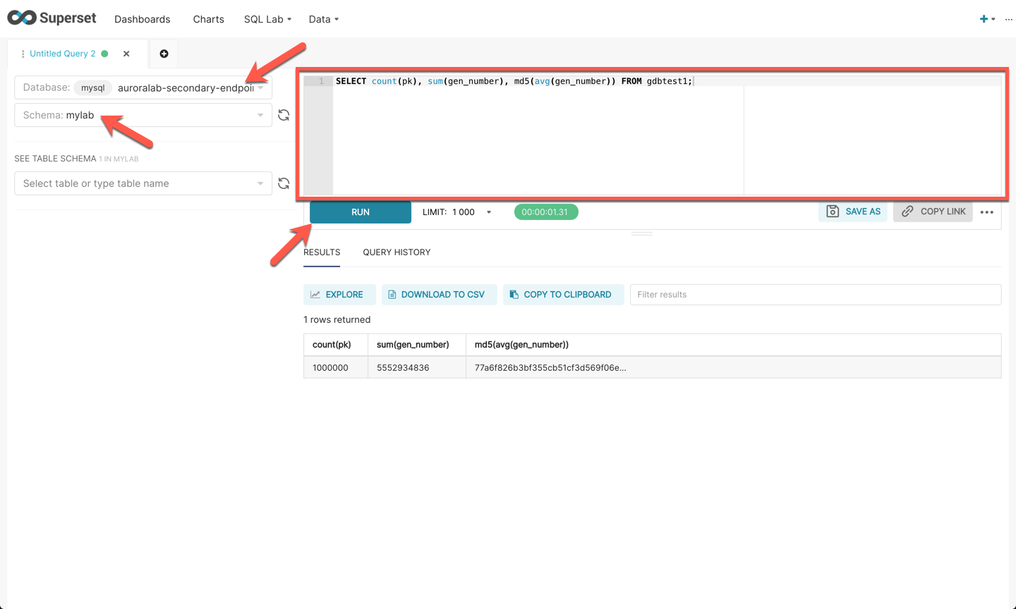 Superset SQL Editor On Writer