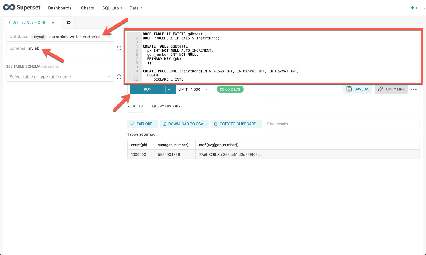 Superset SQL Editor On Writer