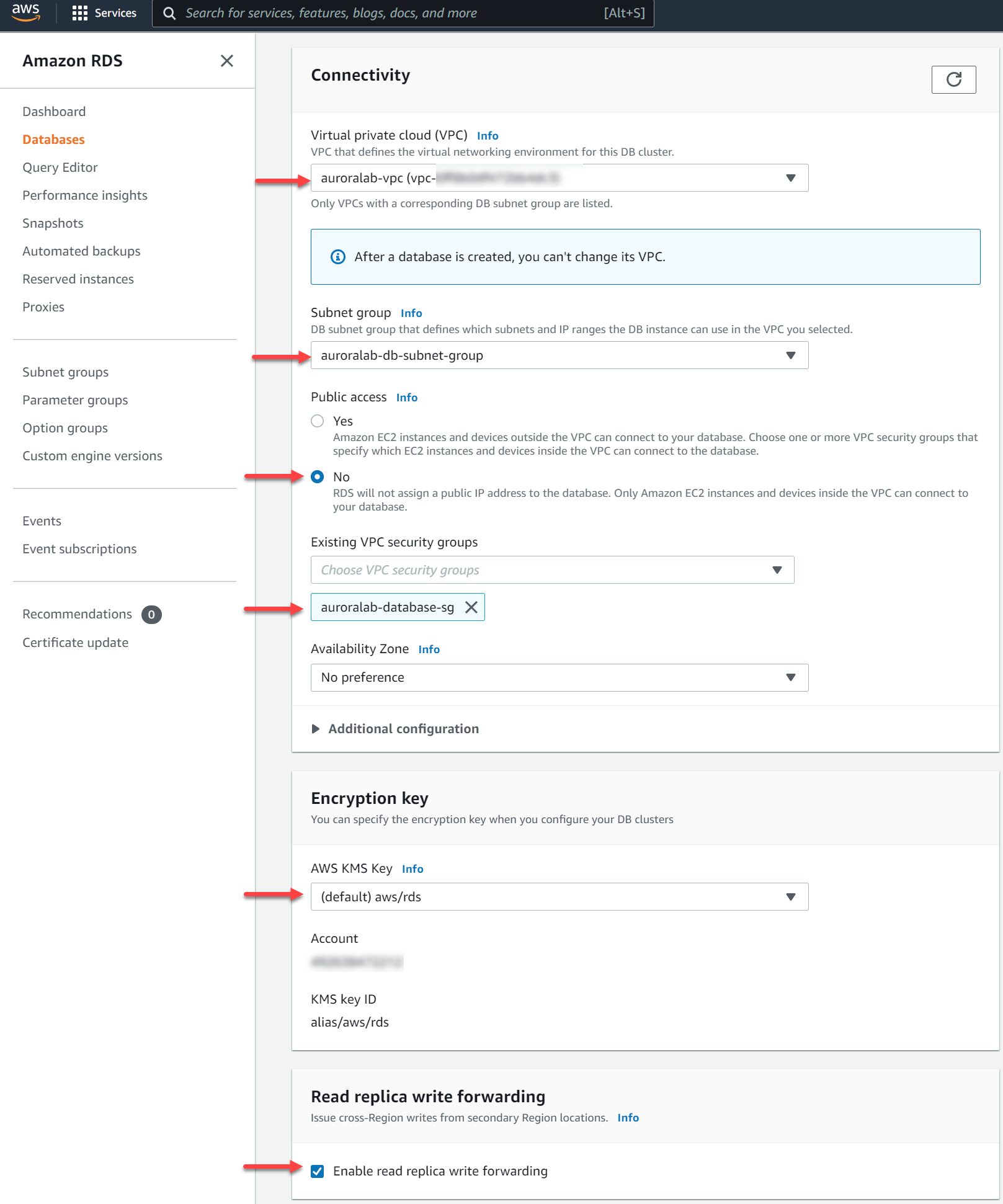 RDS Cluster Add Region