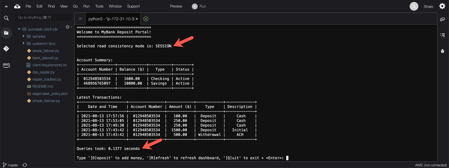 Session Consistency After Deposit