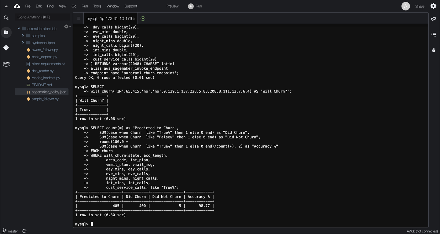 Inference Using AuroraML
