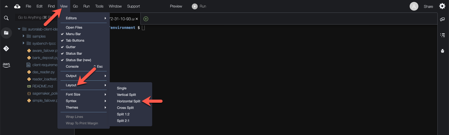 Cloud9 Desktop Layout