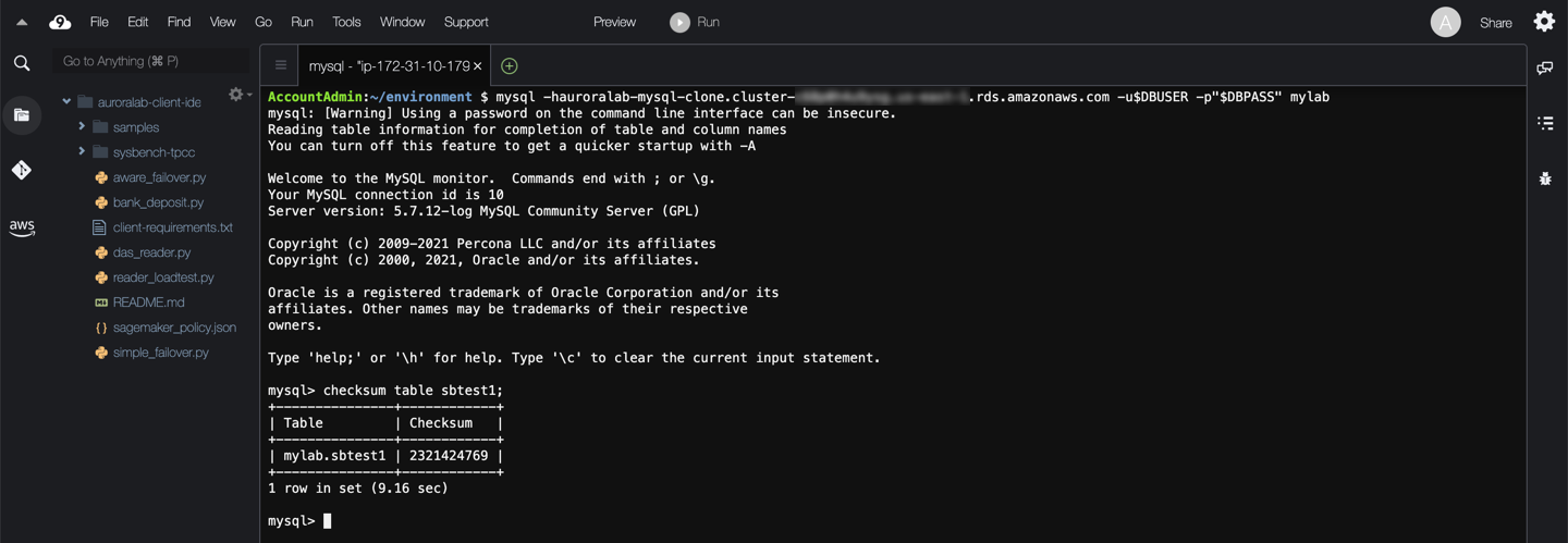 Checksum on clone