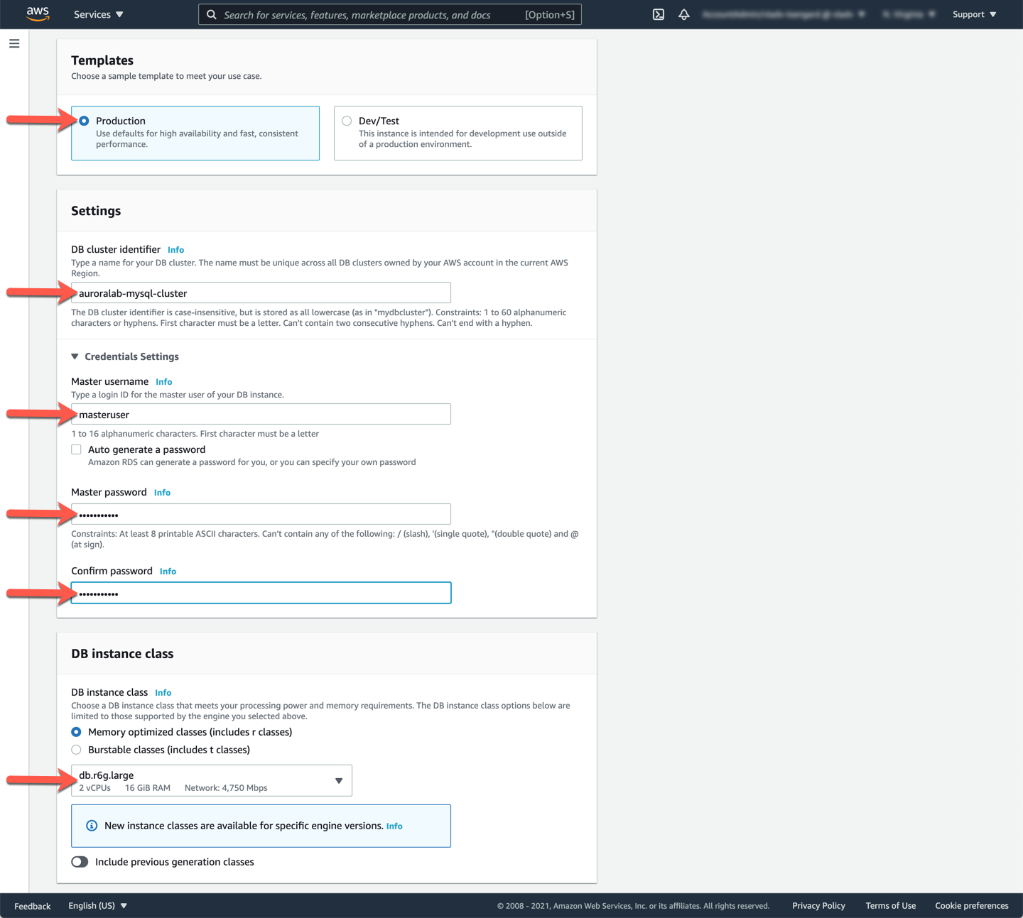 Database Settings