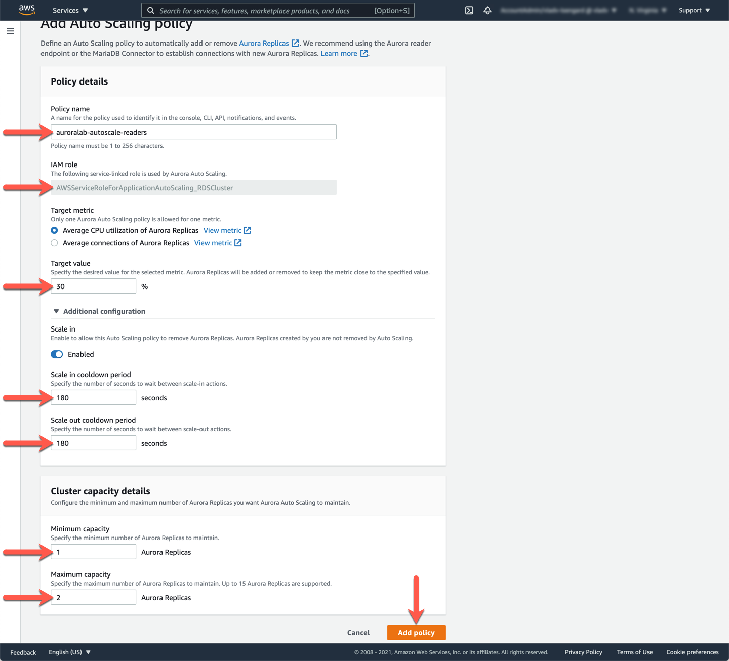Auto Scaling Configuration
