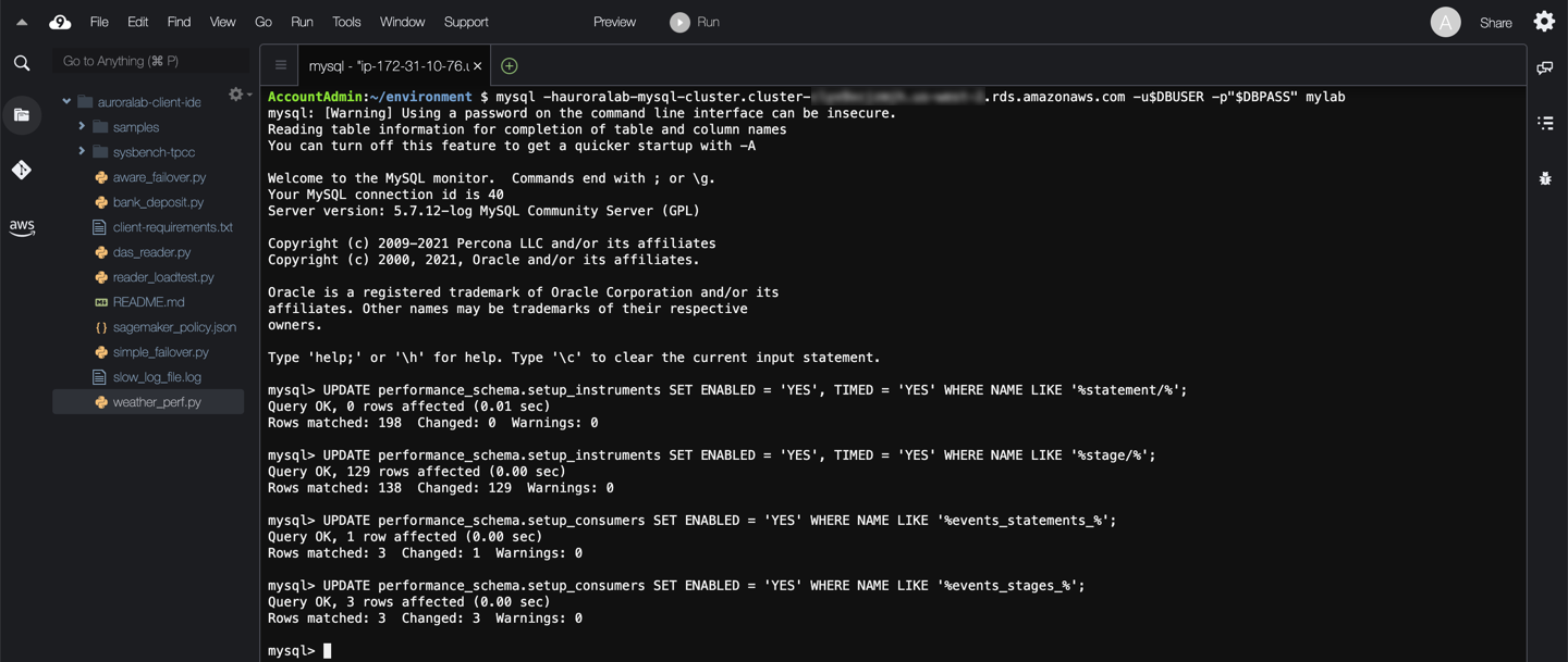 Setup Preformance Schema