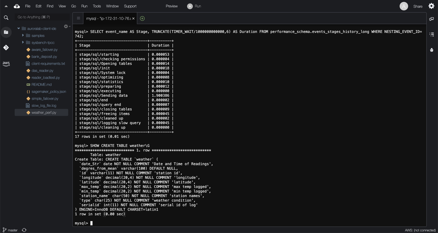 Show Create Table