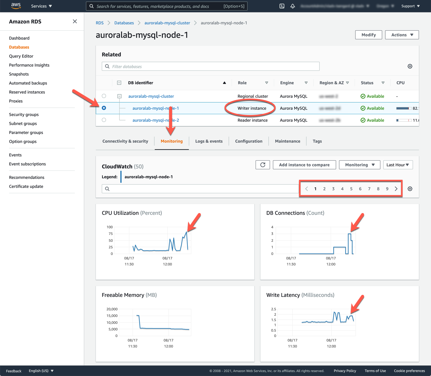 RDS Monitoring Tab