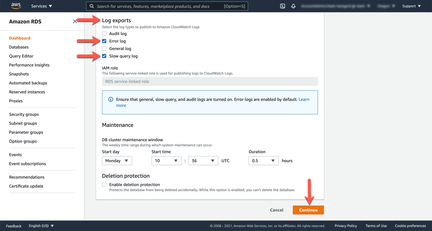 Modify DB Cluster