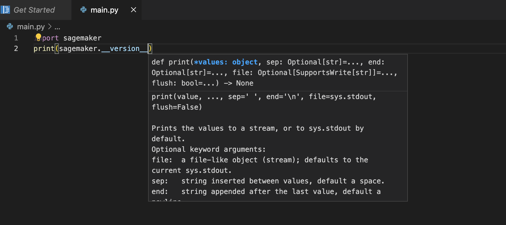 Code-server intellisense