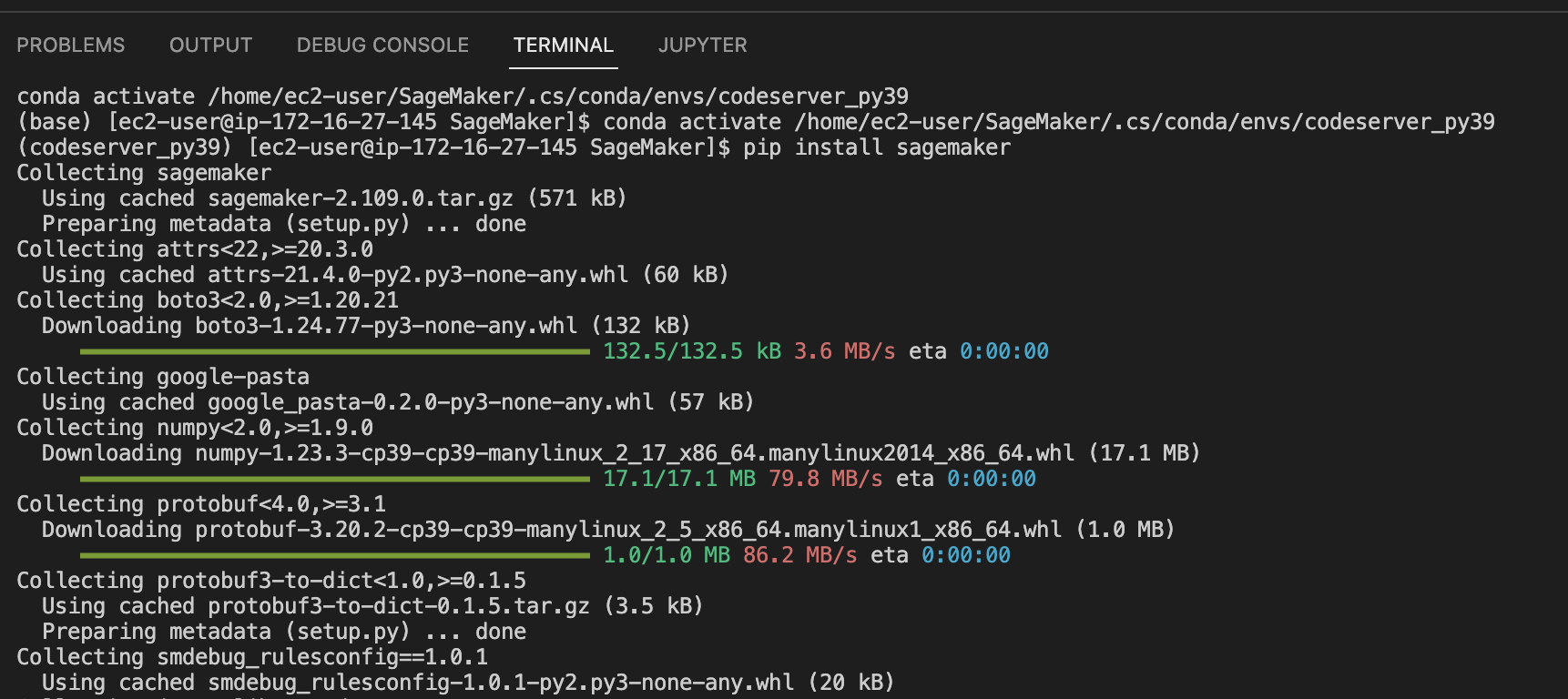 Code-server terminal