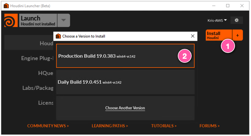 Houdini Launcher annotated