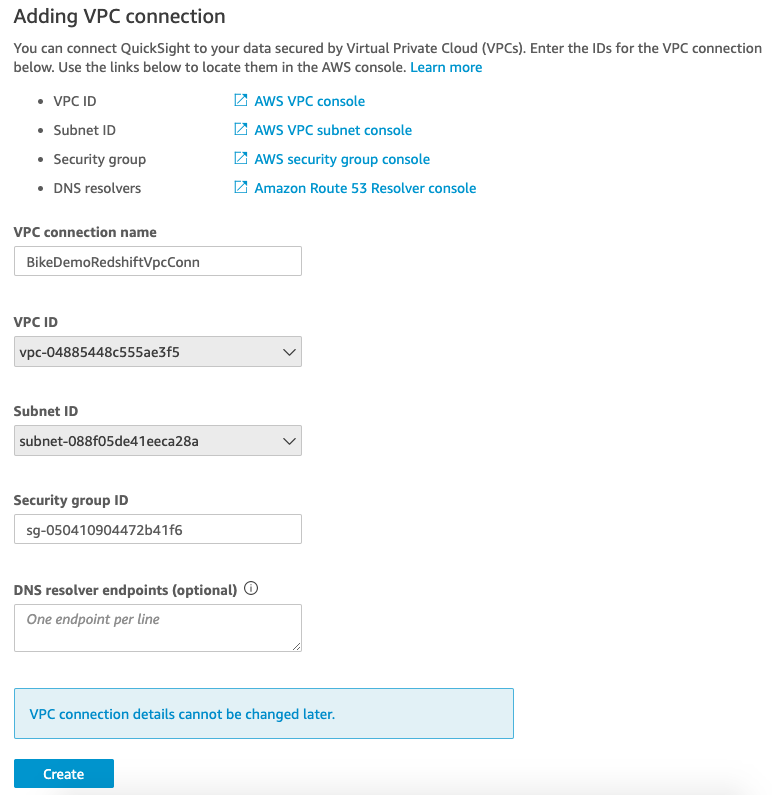 Add VPC Connection