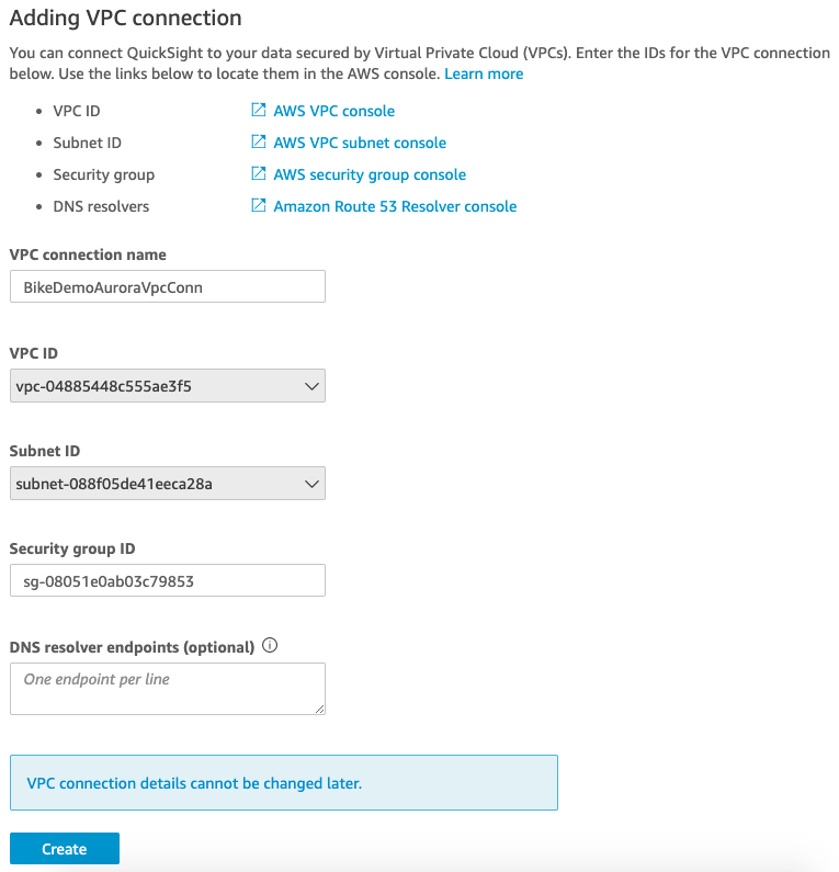 Add VPC Connection
