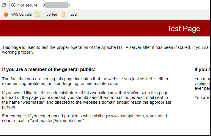Apache test page