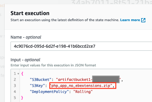 First execution parameters