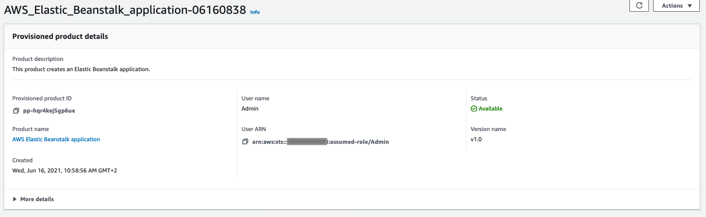 Product provisioned