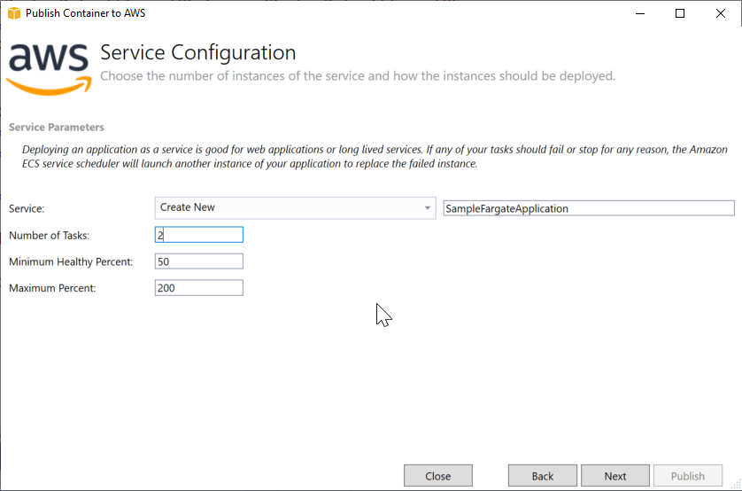 Service configuration