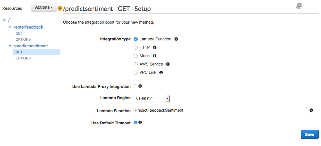 API method integration screenshot