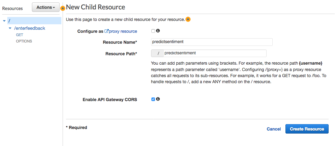 Create resource screenshot
