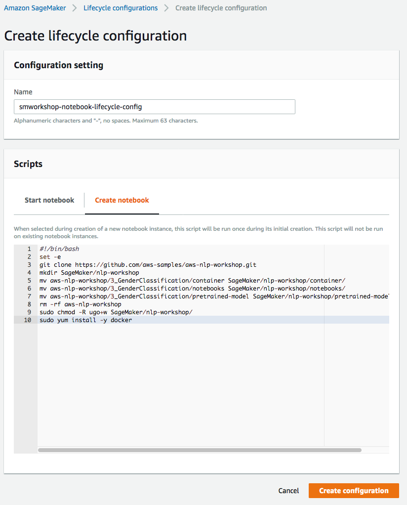 Create notebook script