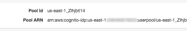 Lab 1 Part 1 Step 14 Cognito Pool Id