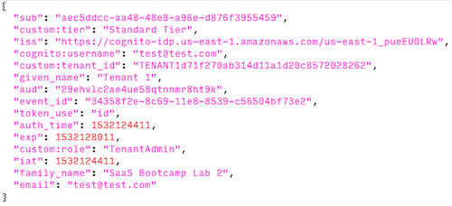 Lab 1 Part 5 Step 4 JWT Payload