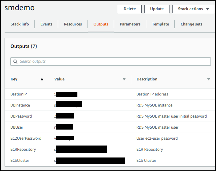 CloudFormation Outputs