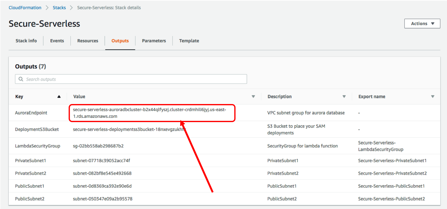 cloudformation output