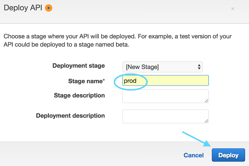 deploy api to prod