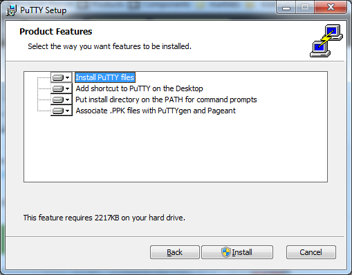 Configure PuTTY