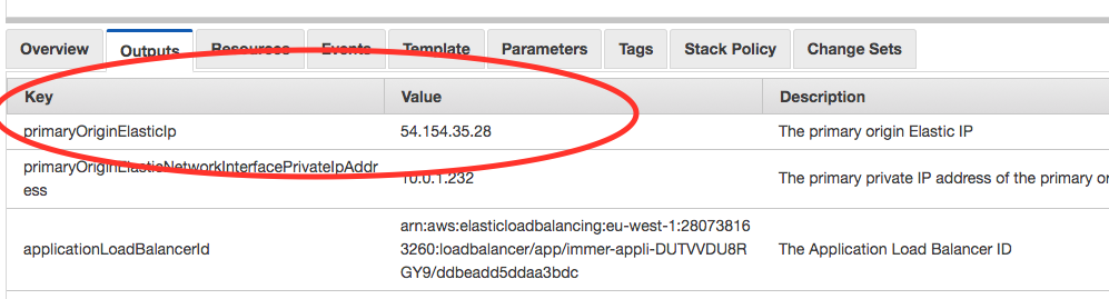 CloudFormation primaryOriginElasticIp