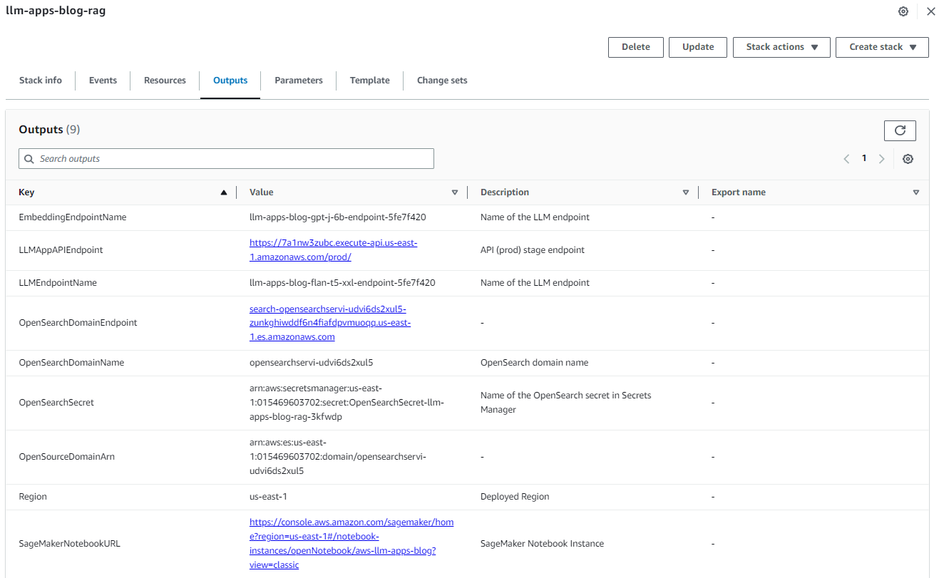 Cloud Formation Stack Outputs