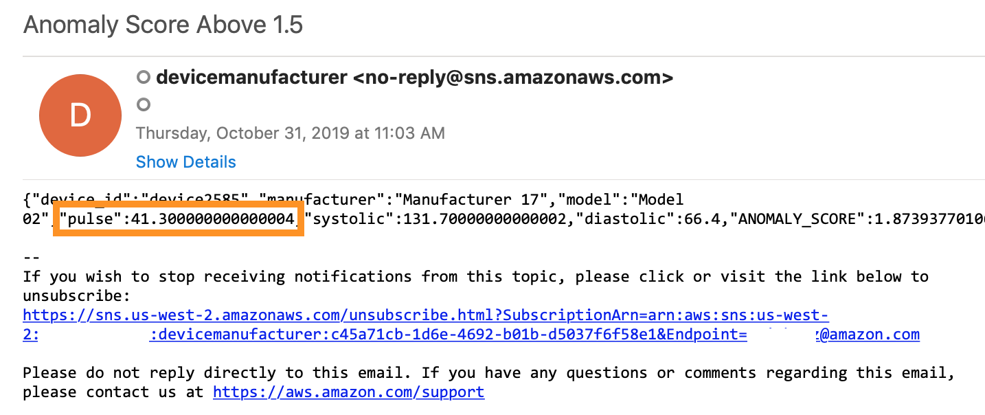 Anomaly Email