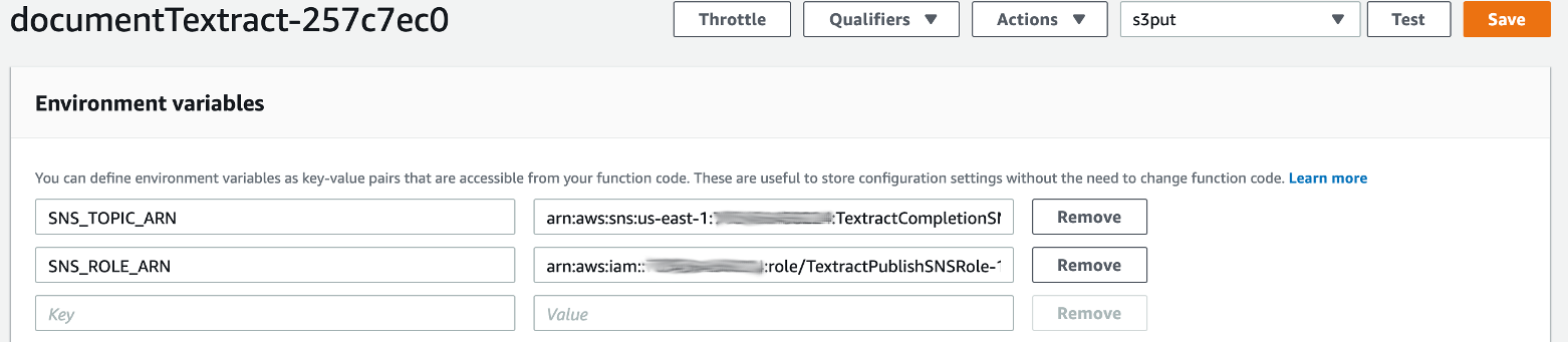 Lambda environment variables