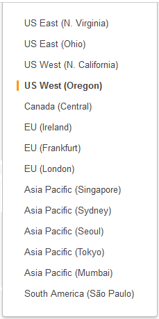 choosing region
