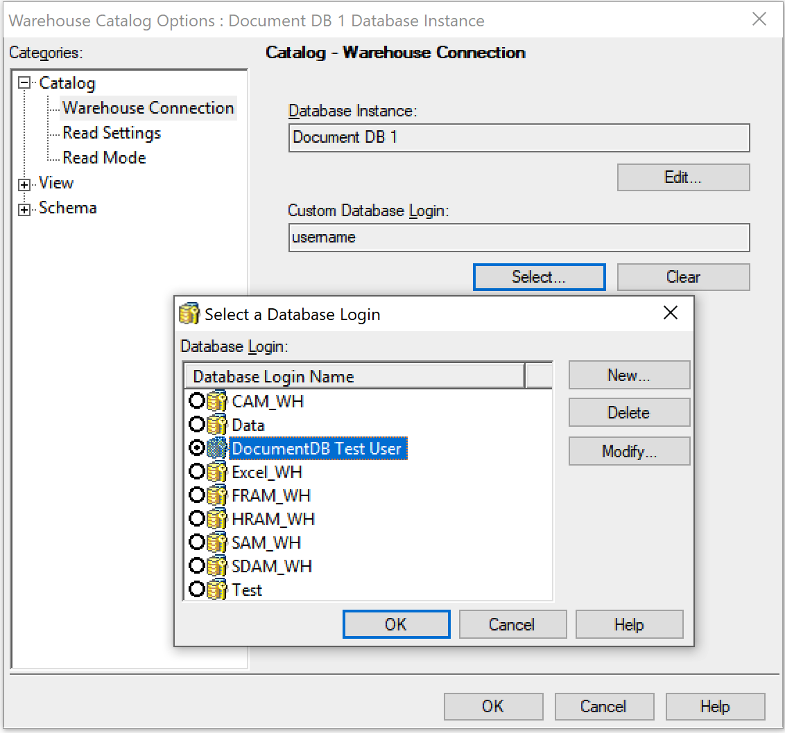 Warehouse DB Login
