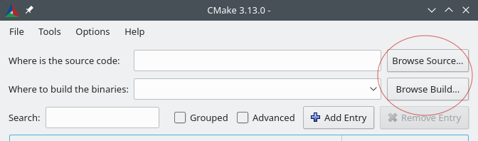 CMake main window