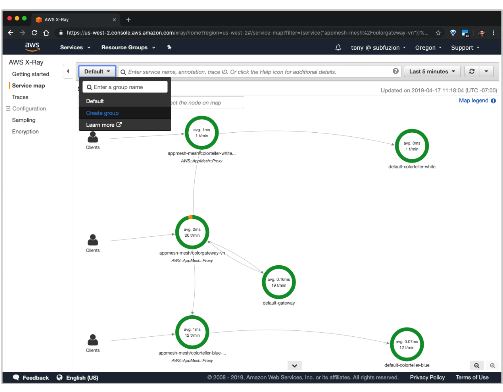 appmesh-xray-create-group-1