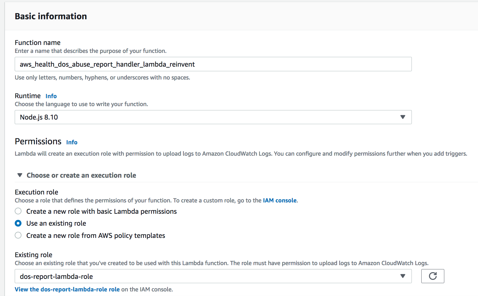 Create Lambda function