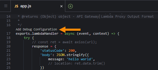 Add Debug Configuration Direct