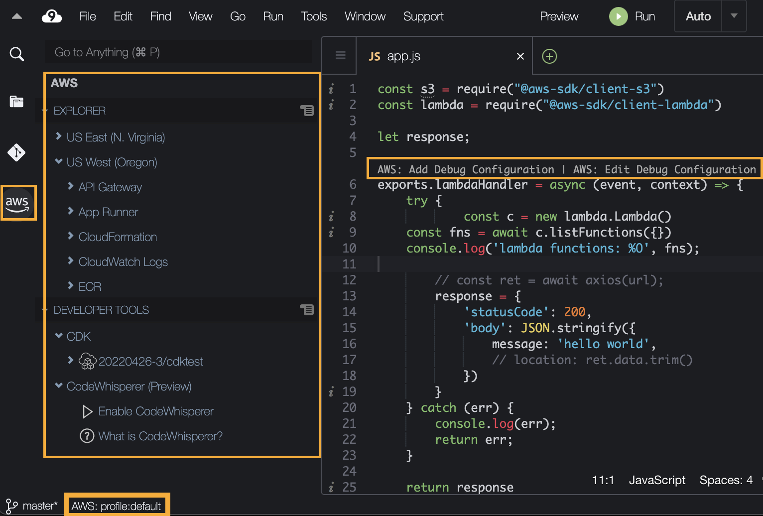 Overview, AWS Explorer